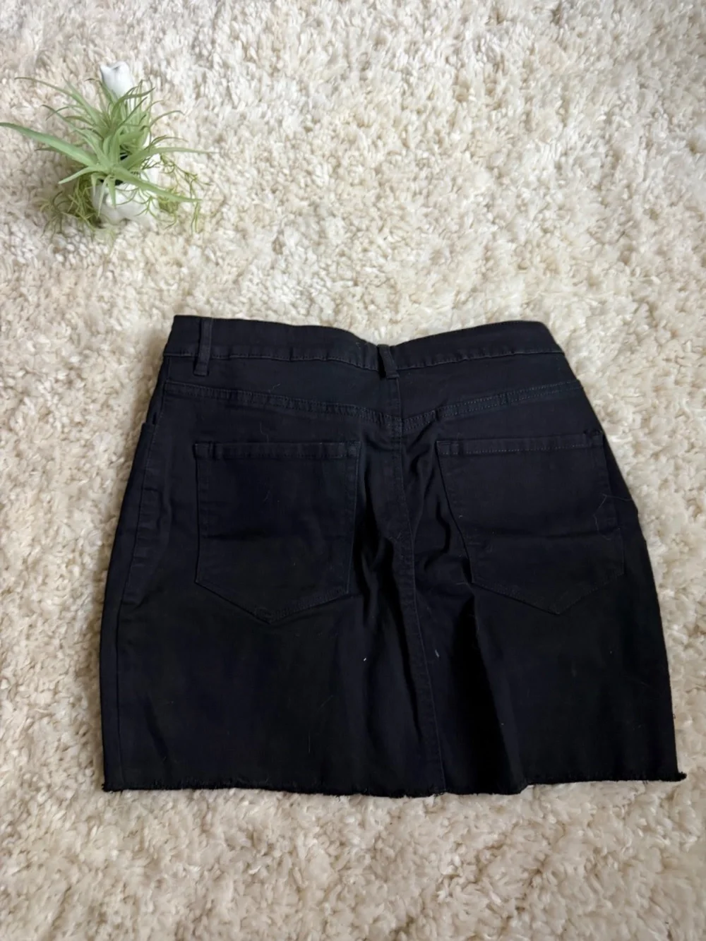 Classic Garage Black Denim-Style Grunge Goth cute clubbing Mini Skirt with Belt - Picture 7 of 7